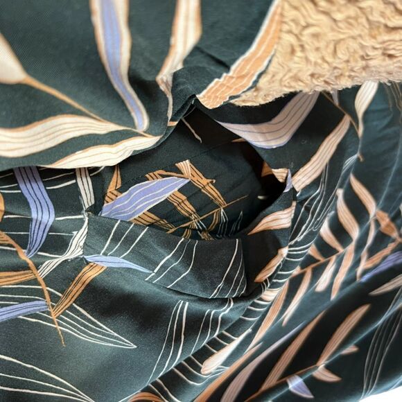 Sseko Designs Noonday Collection Reversible Sherpa Coat, Beige and Bwindi - Picture 7 of 13